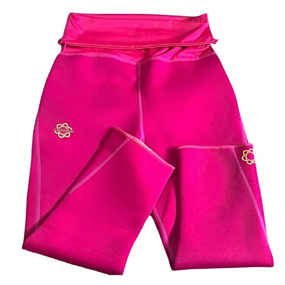 Zaggora Hot Pink Neoprene Compression Thermal Fitted Work Out Leggings Pants L - Picture 1 of 9
